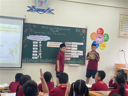 Cô giáo Nguyễn Thùy Linh lớp 4A1 tỏa sáng với sự đổi mới trong tiết dạy chuyên đề cấp trường môn Tiêng Việt lớp 4 - Bài  "Biện pháp nhân hóa"