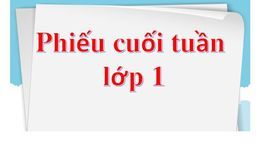 Phiếu bài tập cuối tuần lớp 1 tuần 19