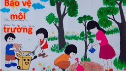 Trường Tiểu học Hoàng Diệu phát động đến  học sinh toàn trường vẽ tranh bảo vệ môi trường, xây dựng quận Ba Đình “Sáng, xanh, sạch, đẹp, văn minh, hiện đại”