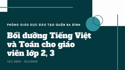 Chuyên đề Bồi dưỡng môn Tiếng Việt và Toán cho giáo viên lớp 2, lớp 3 trực tuyến do PGD Quận Ba Đình tổ chức