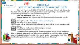Thử nghiệm tuyển sinh trực tuyến vào lớp 1, lớp 6 năm học 2021-2022