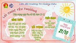 Liên đội trường TH Hoàng Diệu phát động cuộc thi quay clip "Lời chúc yêu thương"