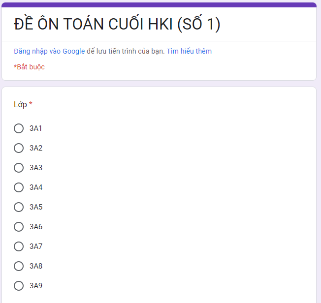 ĐỀ ÔN TOÁN LỚP 3 - CUỐI HỌC KÌ 1 (SỐ 1)