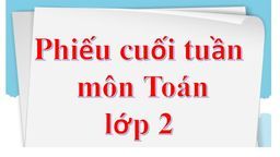 Phiếu bài tập cuối tuần môn Toán lớp 2 tuần 21