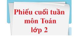Bài tập cuối tuần môn Toán lớp 2 tuần 23
