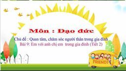 Bài giảng môn Đạo đức lớp 1 tuần 21 - Bài 9 Em với anh chị em trong gia đình tiết 2
