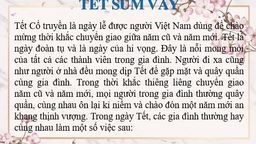 Học sinh Hoàng Hà My - lớp 5A3 Tìm hiểu về tết cổ truyền của Việt Nam