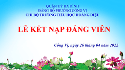 Lễ kết nạp đảng viên của Chi bộ Trường Tiểu học Hoàng Diệu