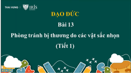 BÀI GIẢNG MÔN ĐẠO ĐỨC  LỚP 1 - TUẦN 28 - BÀI 13: PHÒNG TRÁNH BỊ THƯƠNG DO CÁC VẬT SẮC NHỌN)