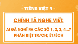 BÀI GIẢNG MÔN TIẾNG VIỆT - LỚP 4 - TUẦN 29 - CHÍNH TẢ:  Ai đã nghĩ ra các chữ số 1, 2, 3, 4 - Phân biệt tr/ch, êt/êch