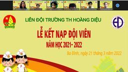 Liên đội trường Tiểu học Hoàng Diệu tổ chức Lễ kết nạp Đội viên đợt I năm học 2021- 2022