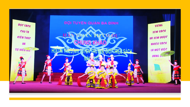Em Ngô Ngọc Châm, học sinh lớp 3A4 trường Tiểu học Hoàng Diệu cùng các bạn Thiếu nhi quận Ba Đình xuất sắc đạt giải Nhì Chung khảo Hội thi Thiếu nhi Thủ đô tuyên truyền giới thiệu sách năm 2022