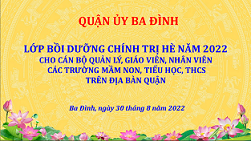 Đội ngũ cán bộ quản lý – giáo viên – nhân viên Trường TH Hoàng Diệu tham gia lớp bồi dưỡng chính trị hè năm học 2022 - 2023
