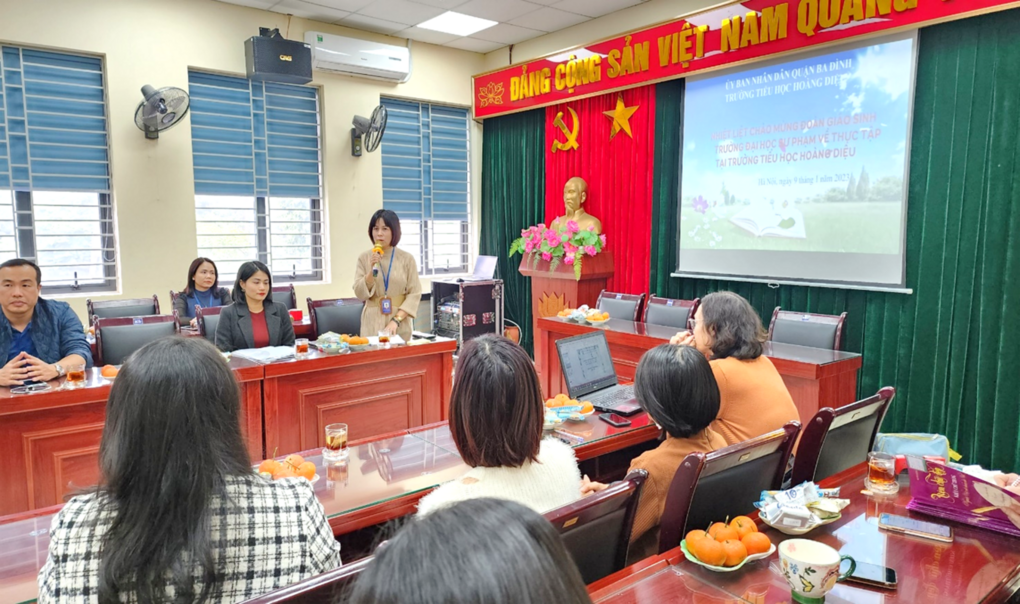 Trường Tiểu học Hoàng Diệu đón đoàn giáo sinh trường Đại học Sư phạm Hà Nội về thực tập tại trường