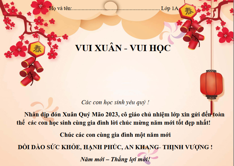 Phiếu ôn luyện Khối lớp 1