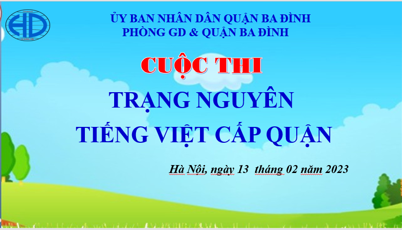 Học sinh khối 4 trường Tiểu học Hoàng Diệu hào hứng tham gia sân chơi Trạng nguyên Tiếng Việt cấp Quận.
