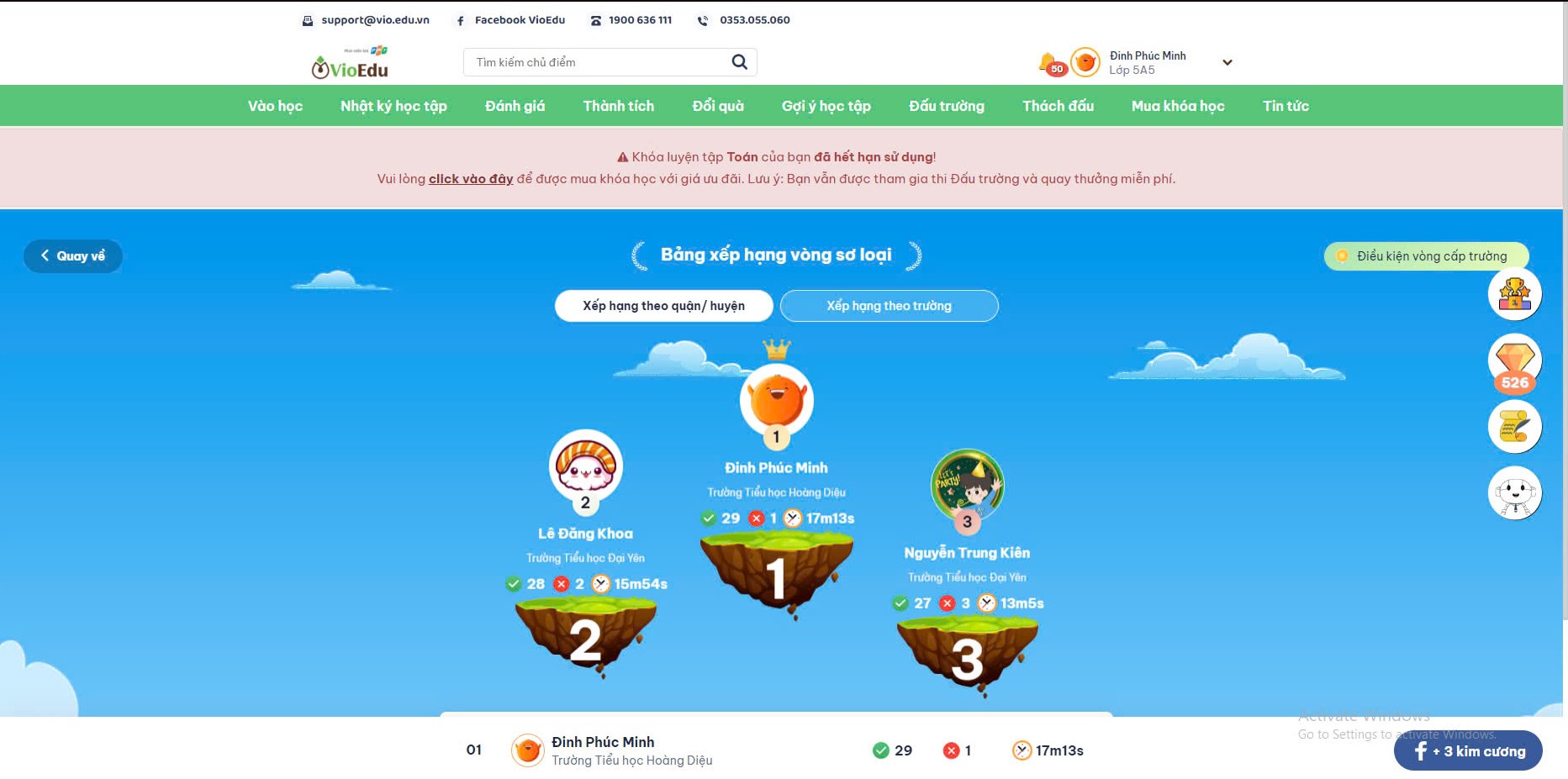 Học sinh trường Tiểu học Hoàng Diệu tự tin và tỏa sáng tại vòng 1 cuộc thi Đấu trường Toán học, Tiếng Anh quận Ba Đình