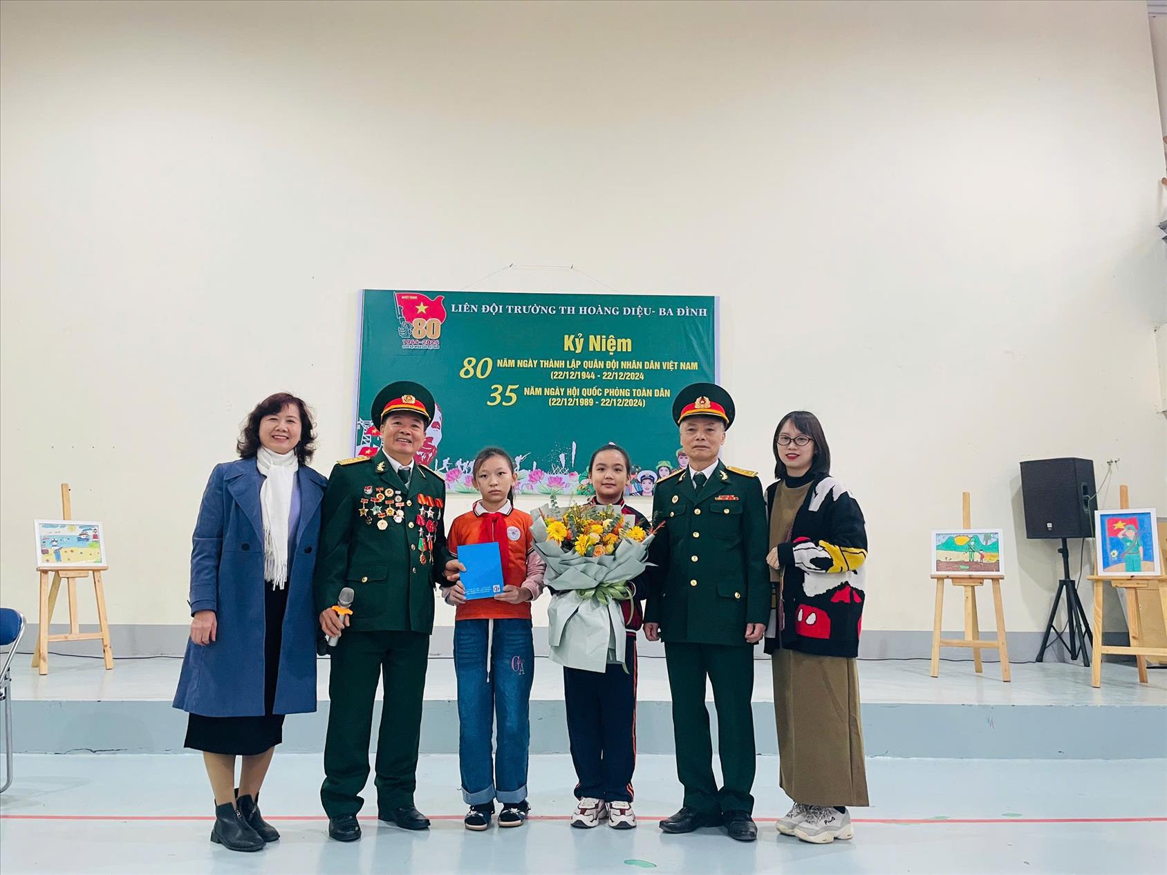 Trường TH Hoàng Diệu tổ chức Lễ kỉ niệm 80 năm ngày Thành lập Quân đội nhân dân Việt Nam và 35 năm Ngày hội Quốc phòng toàn dân