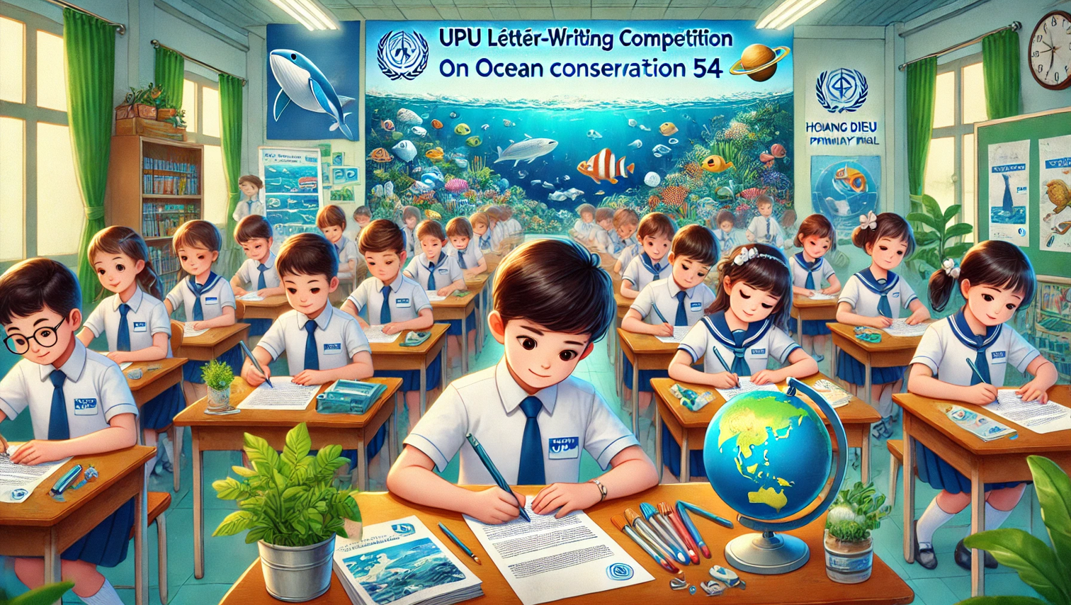 Học sinh Tiểu học Hoàng Diệu chung tay bảo vệ đại dương qua cuộc thi viết thư UPU lần thứ 54