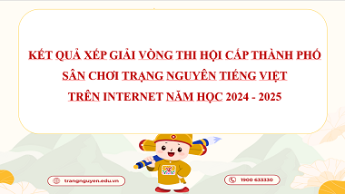 Thông báo kết quả xếp giải vòng thi Hội - cấp Thành phố sân chơi Trạng Nguyên Tiếng Việt năm học 2024 – 2025