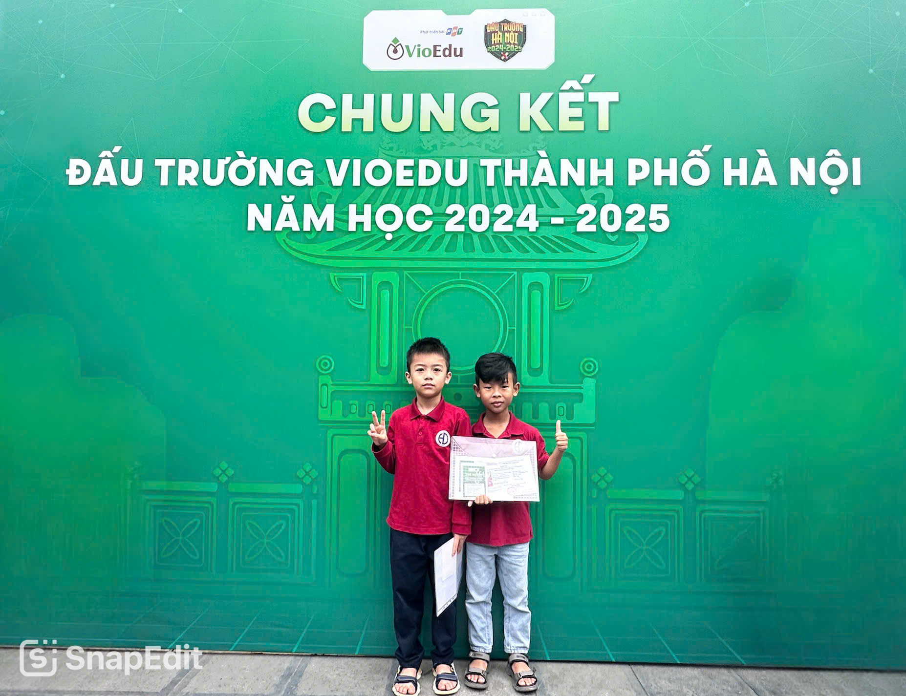 Hai “chiến binh nhỏ ” Khối 1 trường Tiểu học Hoàng Diệu chinh phục Vòng Chung kết Đấu trường VioEdu cấp Thành phố