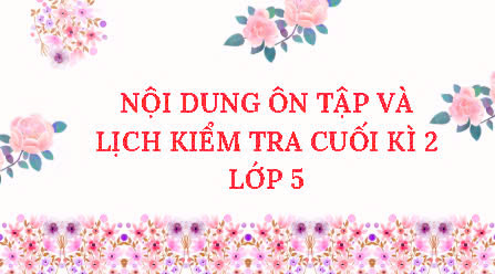 Nội dung ôn tập và lịch kiểm tra cuối kì 2 lớp 5 - Năm học 2024 - 2025