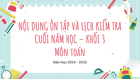Nội dung ôn tập và lịch kiểm tra cuối năm học môn Toán lớp 3