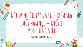Nội dung ôn tập và lịch kiểm tra cuối năm học môn Tiếng Việt lớp 3
