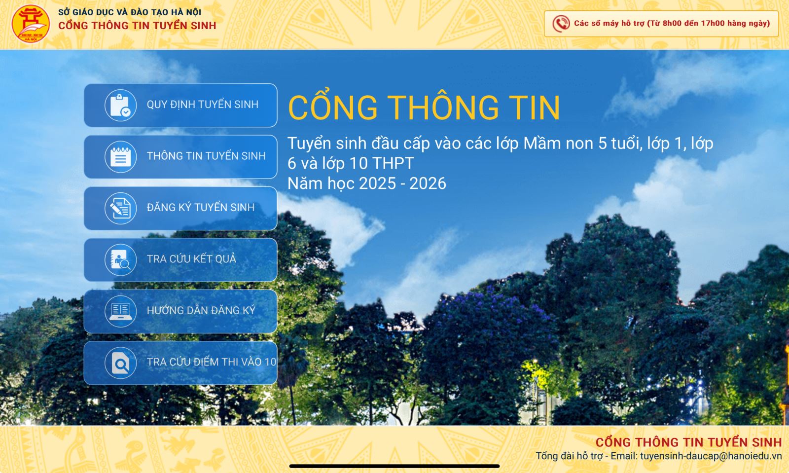 Thông báo thử nghiệm tuyển sinh trực tuyến lần 2 năm học 2025–2026