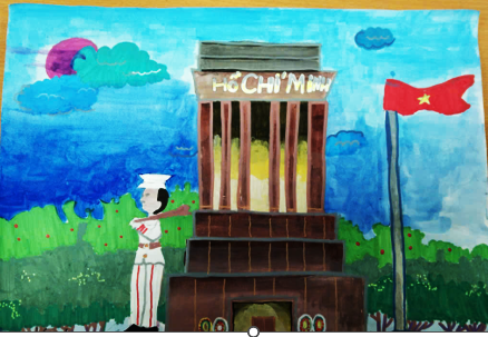 A painting of a buildingDescription automatically generated