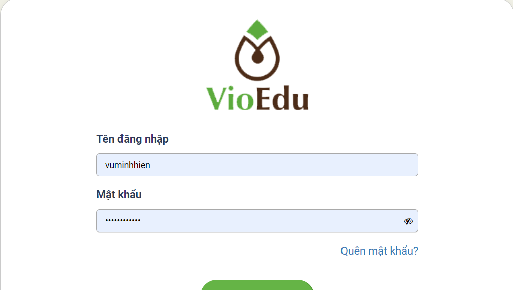 đăng nhập vào tài khoản vioedu