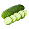 A cucumber and slices of cucumber

Description automatically generated