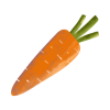 A carrot with green stems

Description automatically generated