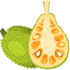 A fruit cut in half

Description automatically generated