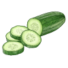 A cucumber with slices of cucumber

Description automatically generated