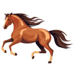 A horse with long mane running

Description automatically generated