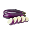 A group of eggplants and slices

Description automatically generated