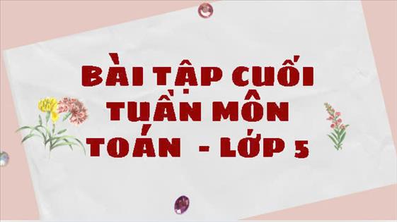 Bài tập Toán tuần 31, Lớp 5