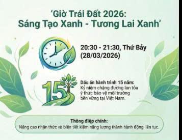 TRƯỜNG TIỂU HỌC HOÀNG DIỆU CHUNG TAY HƯỞNG ỨNG GIỜ TRÁI ĐẤT 2026!