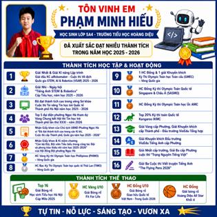 PHẠM MINH HIẾU – CẬU HỌC TRÒ "TOÀN NĂNG" CỦA TRƯỜNG TIỂU HỌC HOÀNG DIỆU