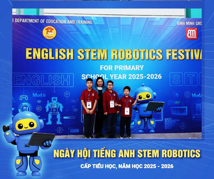 Học sinh trường Tiểu Học Hoàng Diệu hào hứng, bùng nổ cảm xúc tham gia vòng Sơ khảo Ngày hội Tiếng Anh STEM Robotics 2025 – 2026