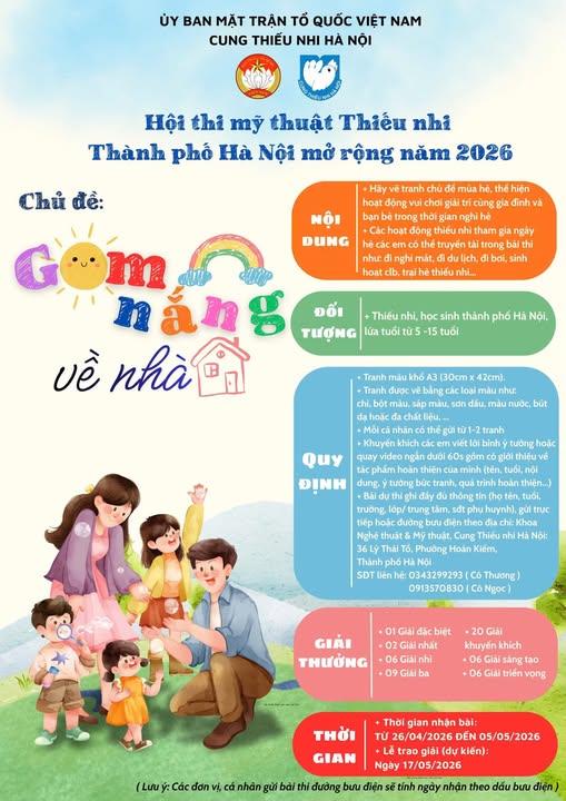 PHÁT ĐỘNG HỘI THI MỸ THUẬT THIẾU NHI THÀNH PHỐ HÀ NỘI NĂM 2026